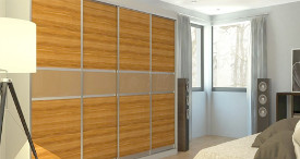 Wooden sliding door wardrobe